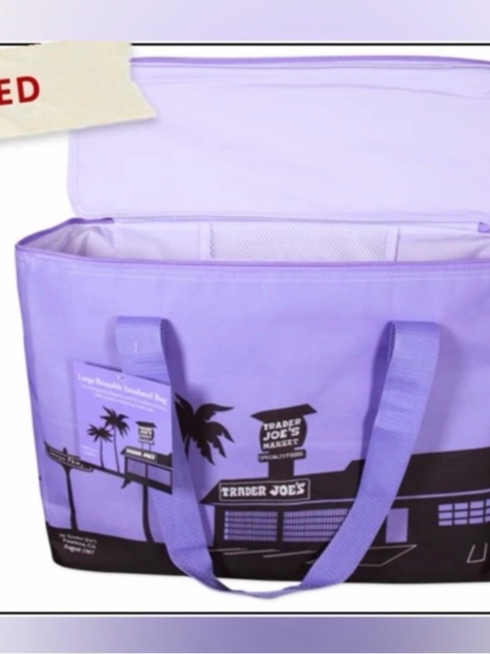 Trader Joe's Purple Reusable Tote Bag